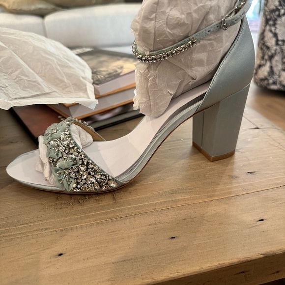 Badgley Mischka- Finesse Heel, Mist Blue, 3 inch block heel - Picture 4 of 10